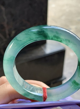 翡翠高冰飘花手镯 圈口52