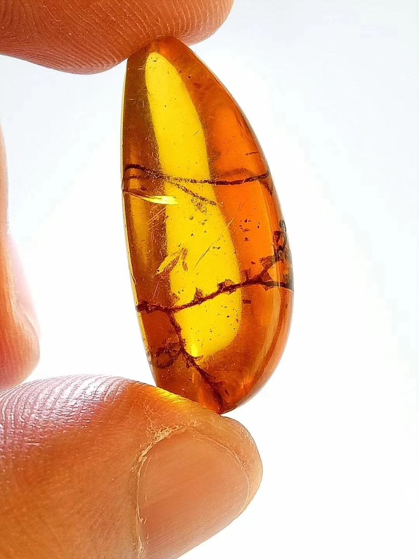 【素缘】缅甸纯天然虫珀吊坠1123 11琥珀带植物树枝标本原石挂件