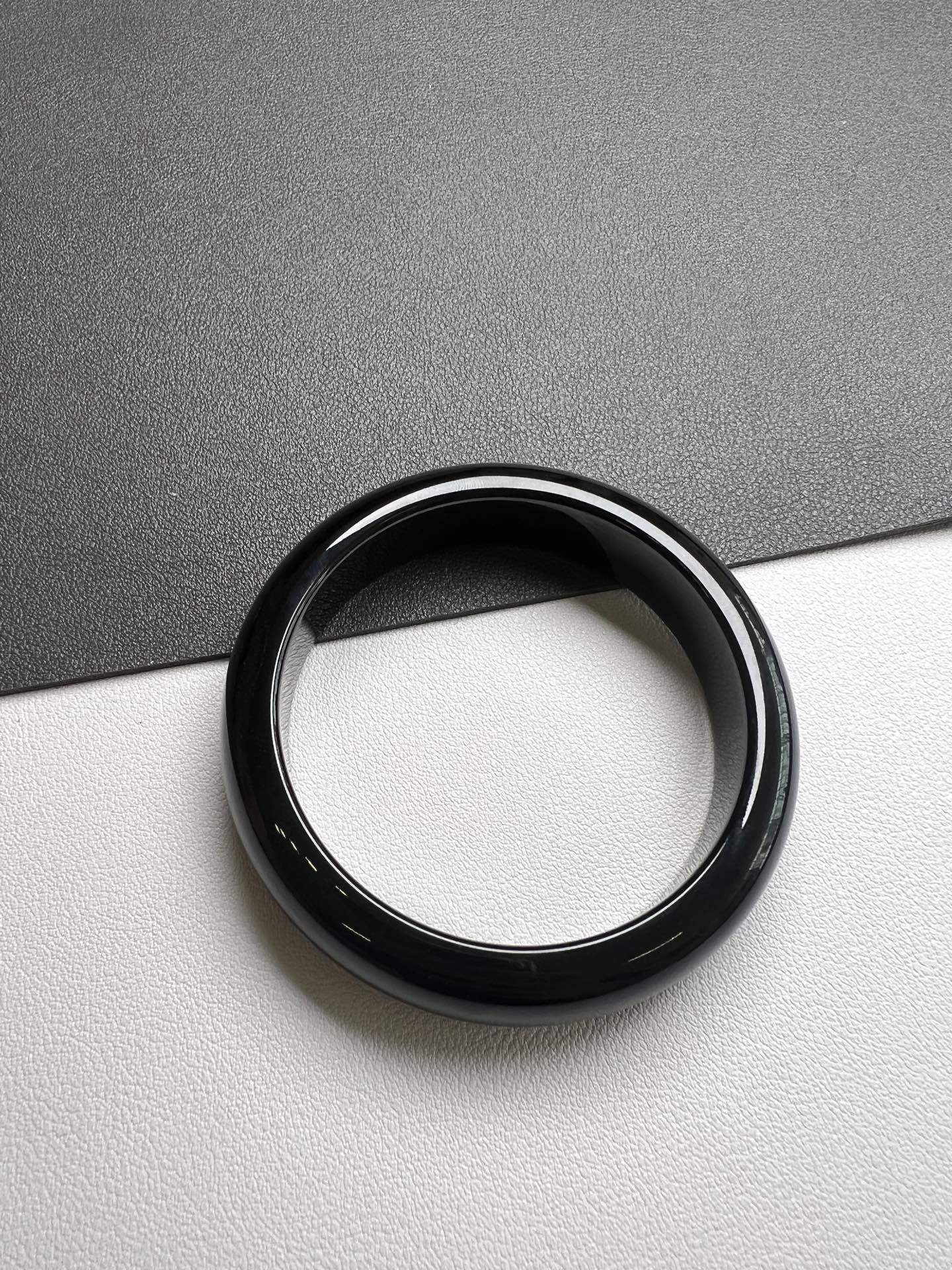 天然翡翠墨翠精品手镯 圈口58