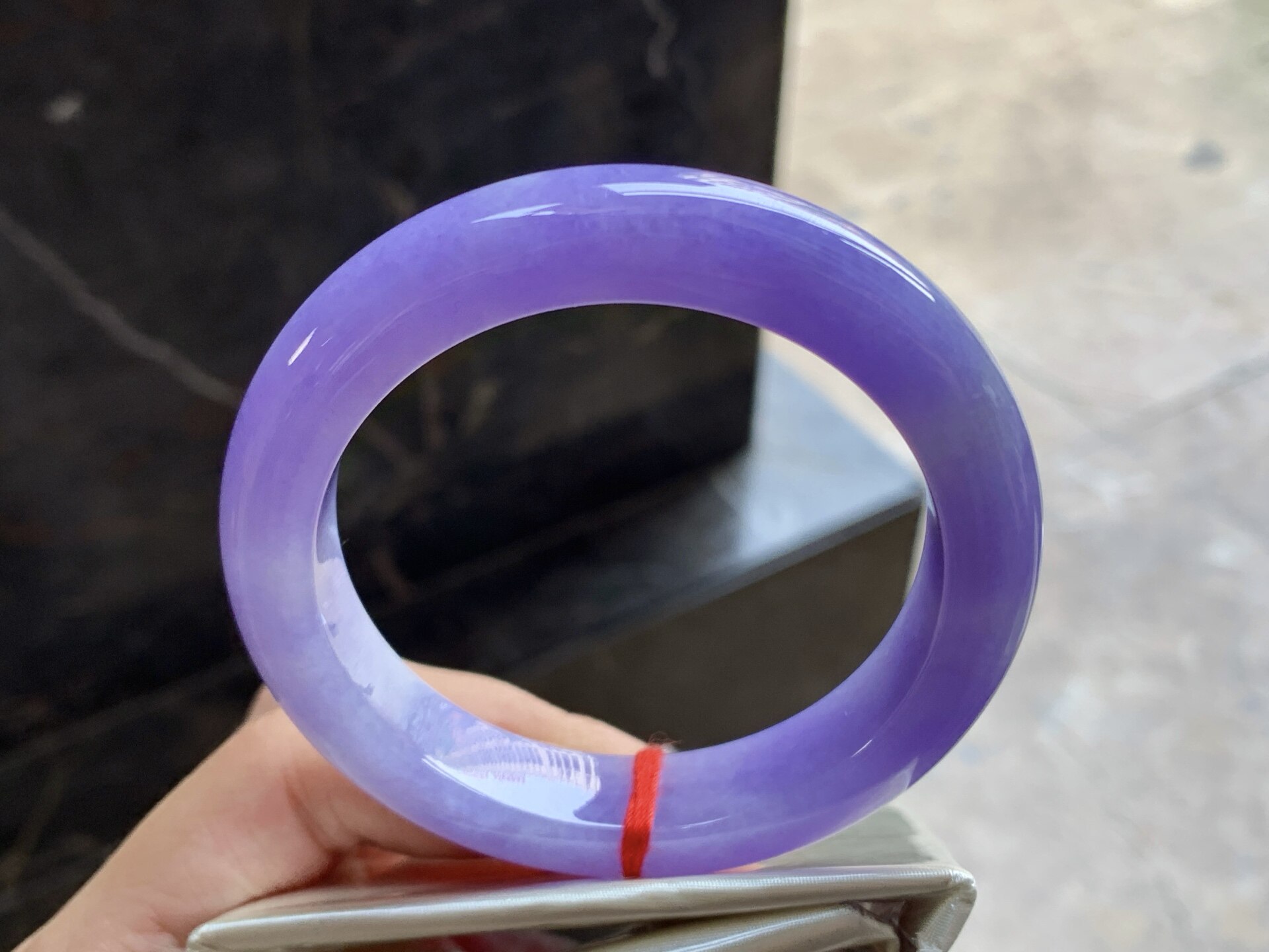 翡翠紫罗兰手镯 圈口55 56