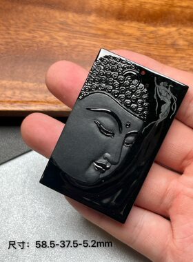 缅甸翡翠墨翠佛光普照  佛头 十级黑  打灯通透 油性十足