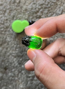 天然翡翠墨翠 貔貅 戒面 黑度好冰种 产地缅甸