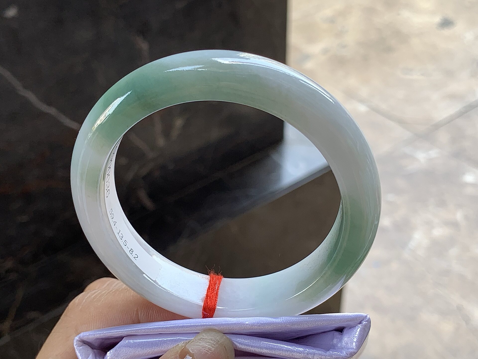 翡翠蓝水手镯 圈口59 60