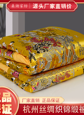 结婚被子喜被陪嫁新婚庆用蚕丝被大红绿龙凤百子丝绸缎手工纯棉被