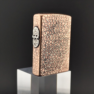 佐罗黄铜白铜紫铜T机煤油打火机精雕陨石坑网纹二代Trick外双铰链