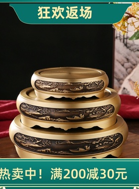 黄铜铜缸底座聚宝盆底座客厅装饰