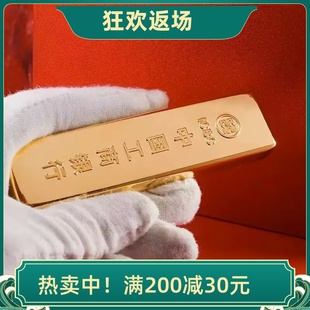 仿真合金工行金条摆件拍摄道具家居客厅装饰品黄铜米缸聚宝盆配件