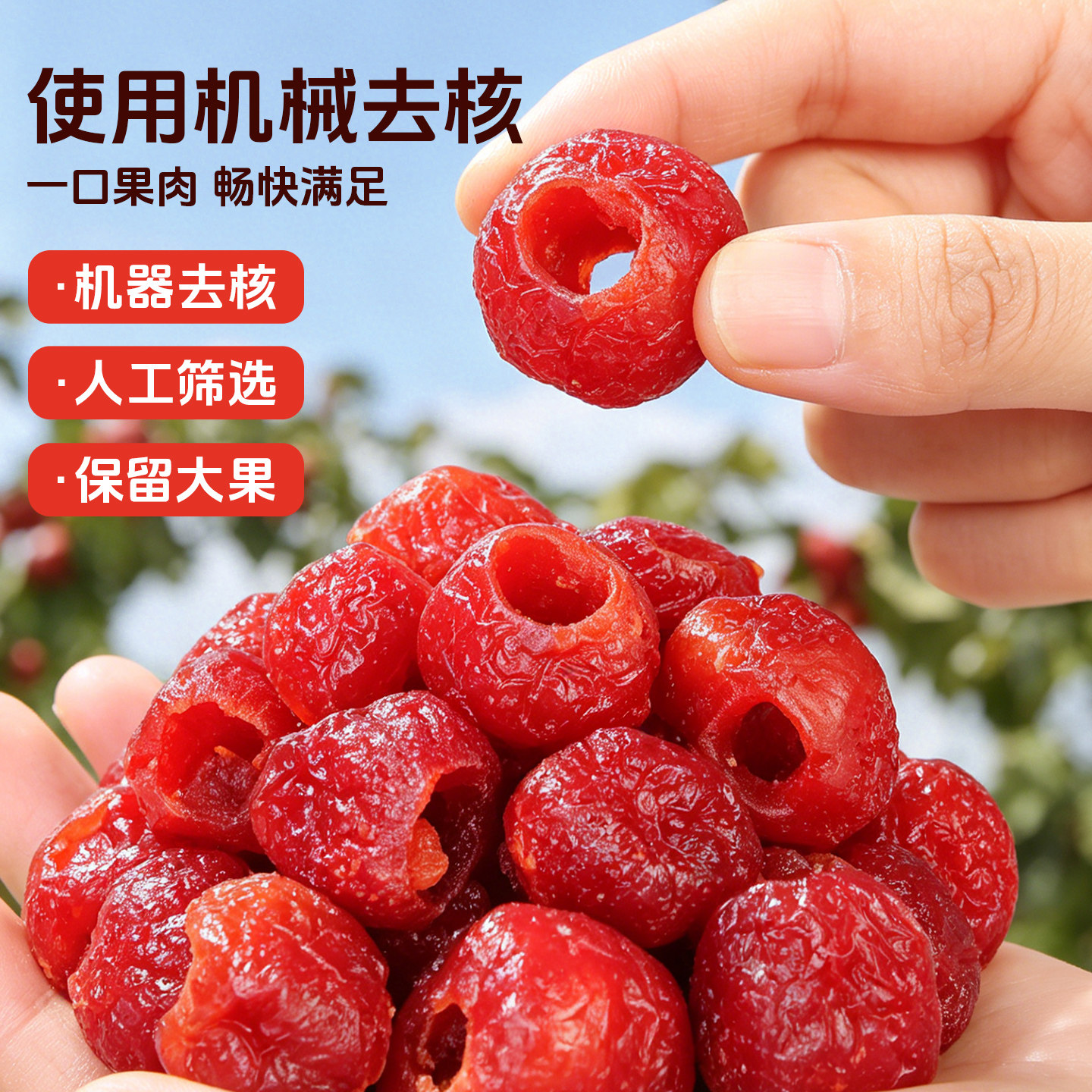奥赛空心山楂无核无添加剂独立小包装蜜饯果脯整颗去核山楂果长思