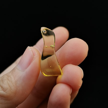 天然原矿琥珀金珀水胆随型小滴溜侧挂文玩手串配饰配珠星月金刚菩