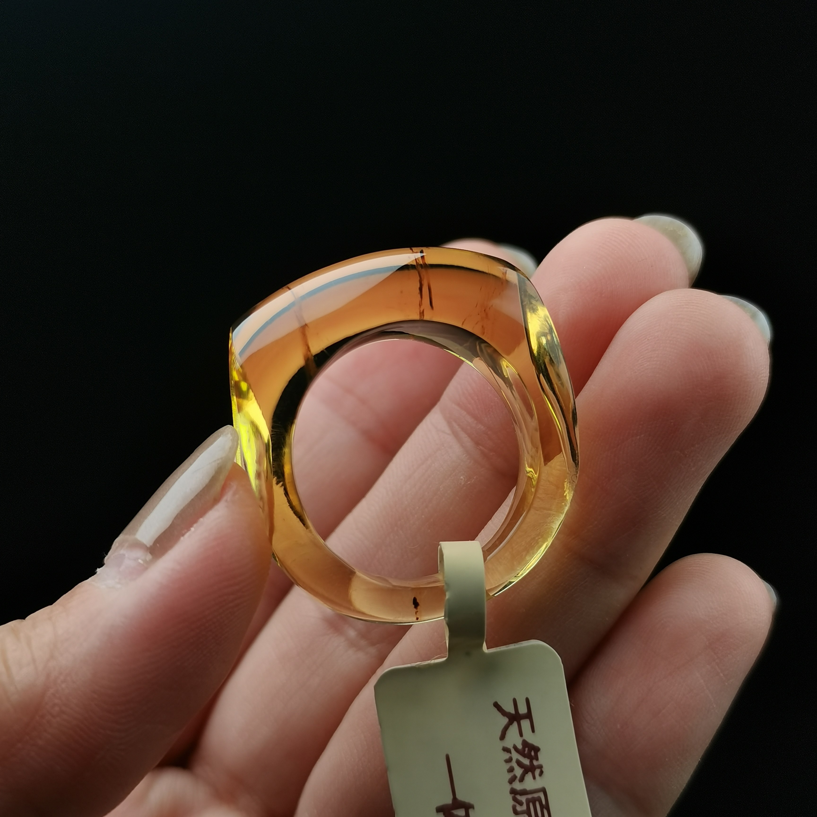 天然原矿琥珀蜜蜡金珀金兰蓝珀植物一体戒指指环港码19立体雕刻