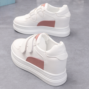 小白鞋 厚底内增高女鞋 坡跟休闲单鞋 百搭小白鞋 女 8CM春秋2024韩版