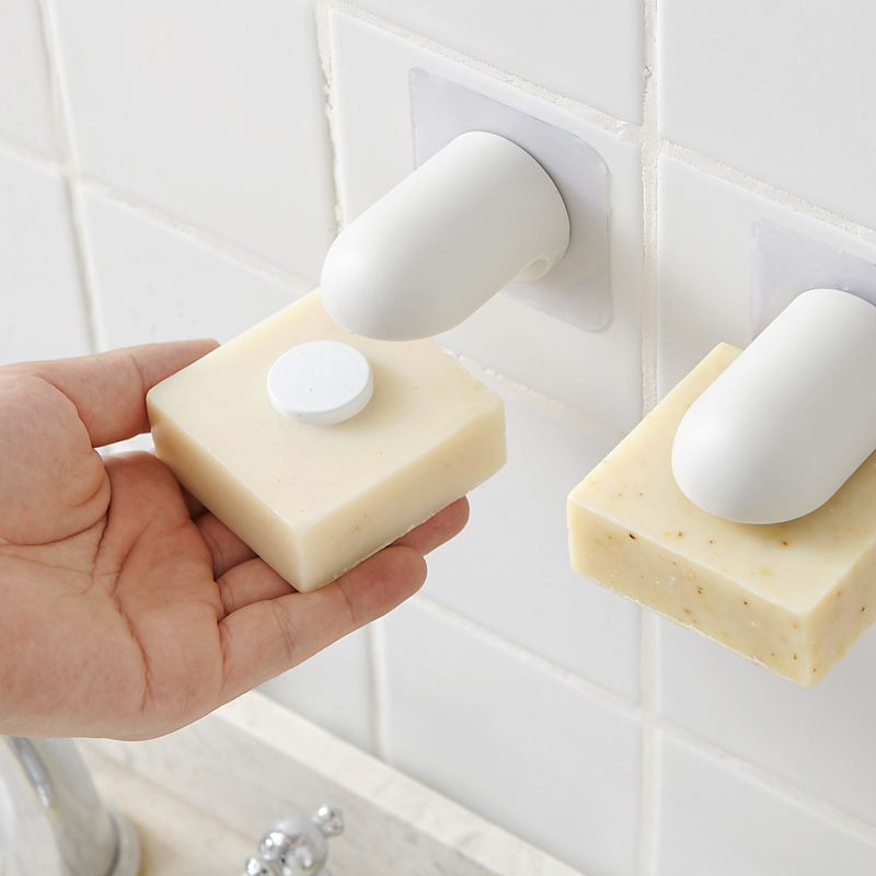 创意磁铁吸皂器香皂盒浴室吸盘壁挂式吸皂器免打孔肥皂架沥水挂架