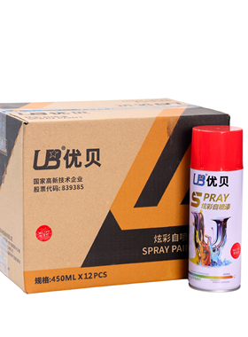优贝131#铃木红自动炫彩喷漆手摇喷漆家具汽车金属红色油漆450ML