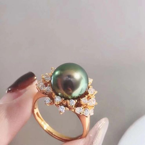 珍珠戒指长源纯银锆石