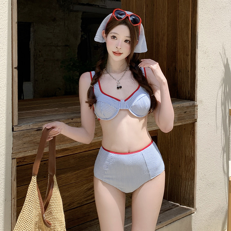 泳衣女夏高级感性感小胸聚拢