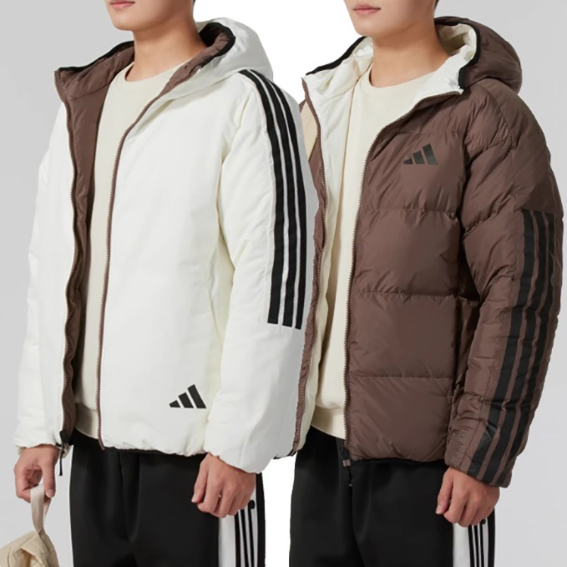 阿迪达斯男装保暖两面穿羽绒服