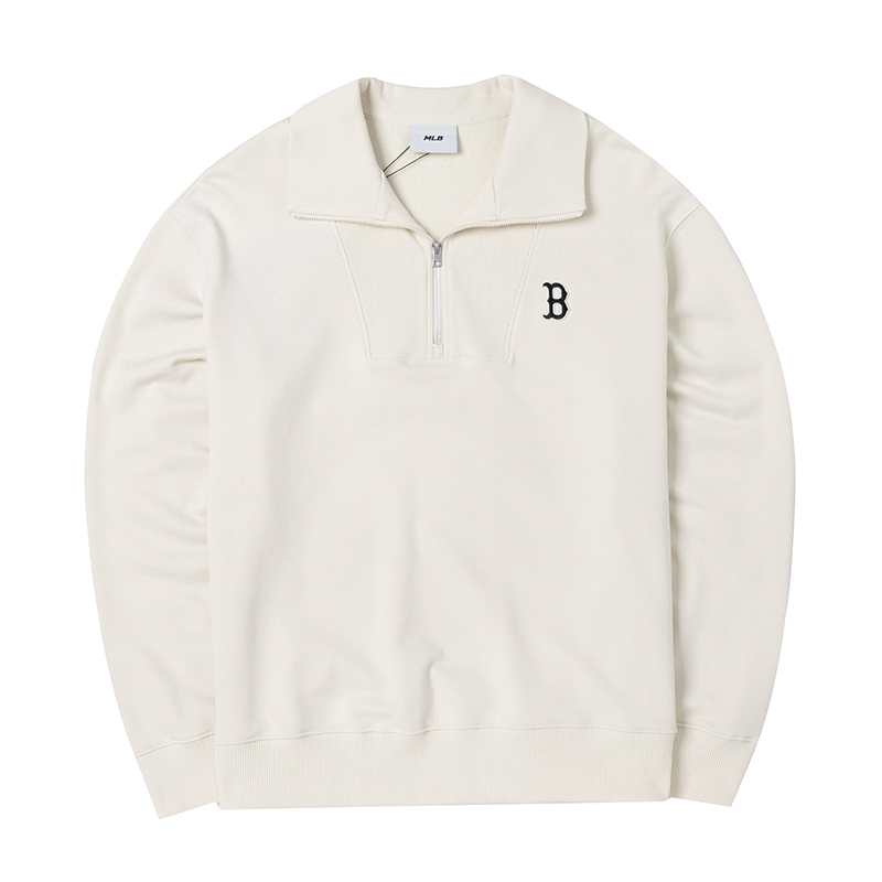 MLB卫衣男女装宽松半拉链套头衫