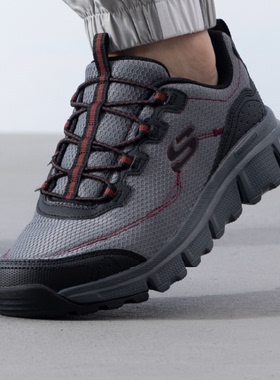 Skechers男鞋2024秋新款轻便透气运动休闲鞋户外露营徒步鞋237704