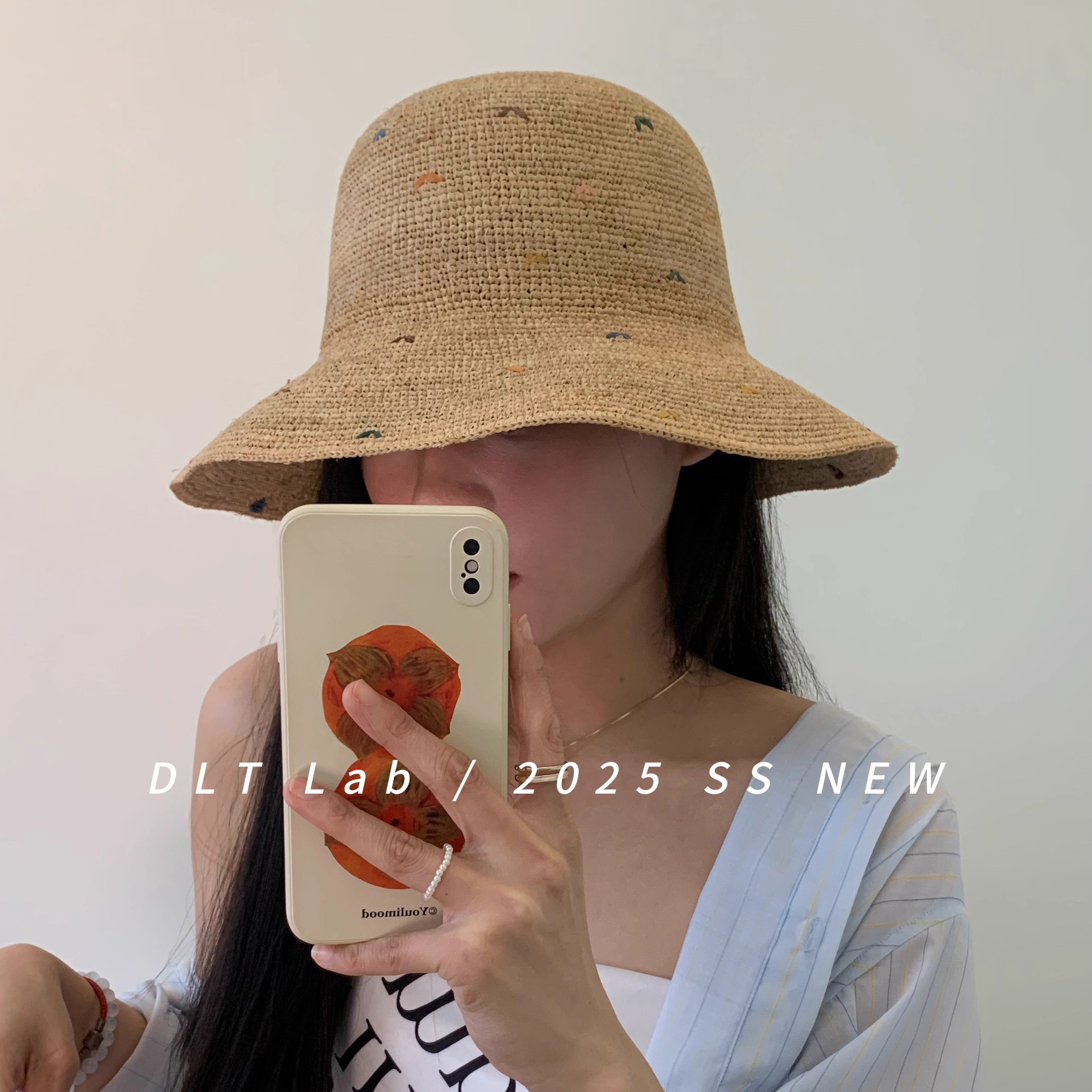 拉菲草草帽女手工编织防晒遮阳帽