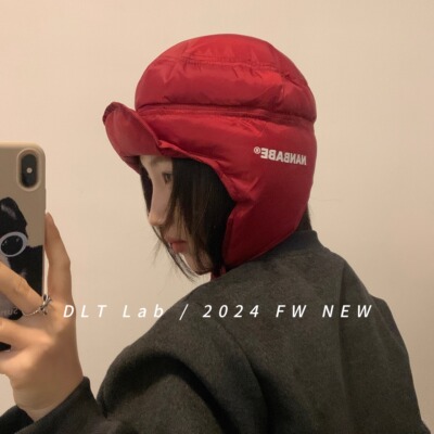 DLTLab丁老头秋冬新品小众设计感护耳帽羽绒料保暖潮酷飞行帽情侣