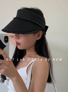2025新品草帽女春夏空顶帽海边
