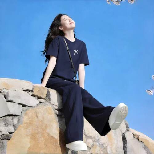 大码妈妈装韩版宽松运动服两件套
