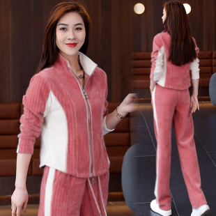 2026春秋新款韩版时尚休闲服开衫运动服套装女中老年妈妈装两件套