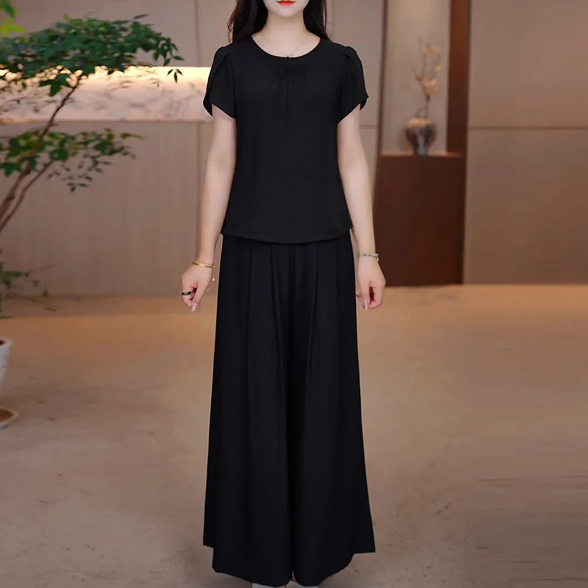 时尚运动服套装女2026夏季新款韩版洋气减龄跑步服宽松显瘦两件套