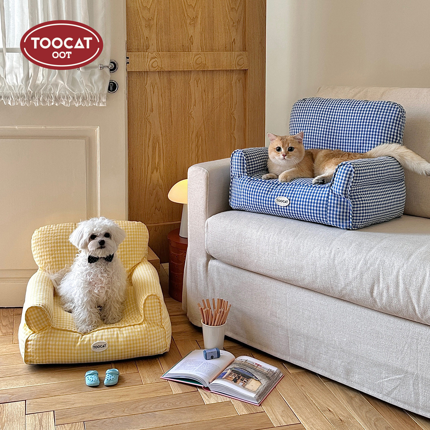 TOOCAT韩系ins格子宠物沙发猫窝狗窝小沙发四季通用可拆洗床垫子,宠物/宠物食品及用品,猫笼子/猫别墅,淘宝优惠券,粉丝福利购,淘宝优惠卷