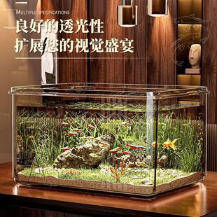 亚克力鱼缸客厅2026新款透明塑料防摔过滤制氧一体机小型客厅超白