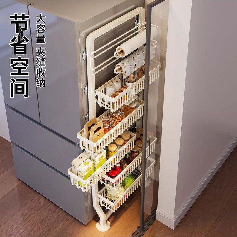 冰箱侧边免打孔壁挂收纳架图片