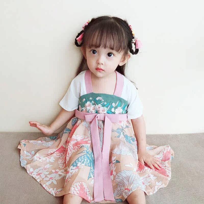 欧育儿童汉服女童夏季女孩连衣裙薄款中国风宝宝古装裙子B1429110属于什么档次？