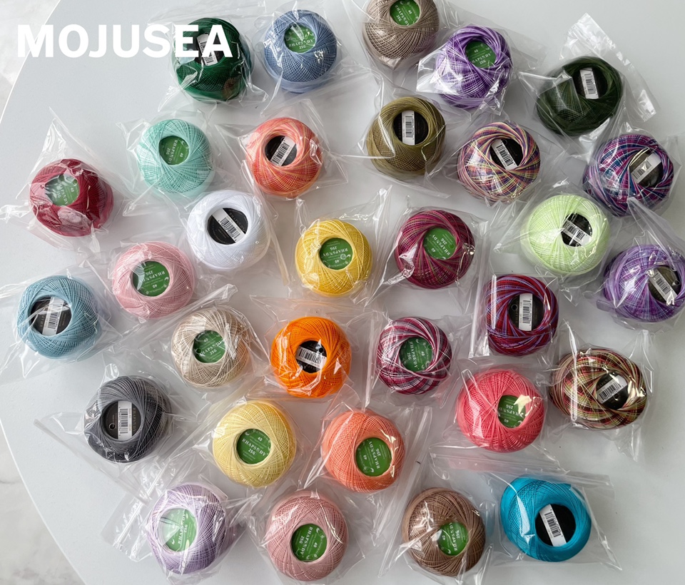 三个包邮40号25g蕾丝线出口欧美高捻微钩梭编耳环花束桌布钩编