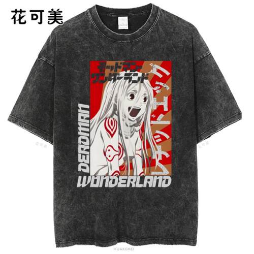 日本动漫Shiro Deadman Wonderland anime短袖T恤男夏潮宽松纯棉