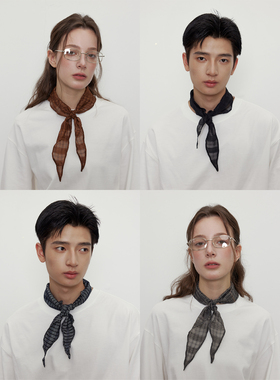 LR MADE 25AW 色织格纹 肌理感三角/方形领巾丝巾方巾 拍2件79元