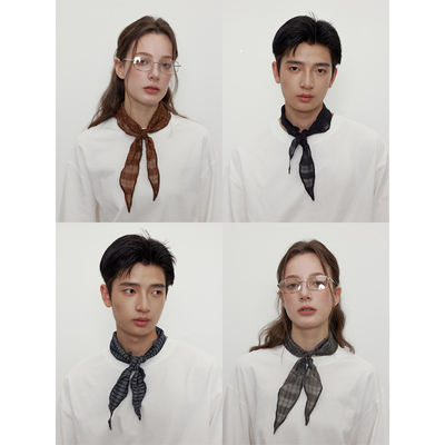 LR MADE 25AW 色织格纹 肌理感三角/方形领巾丝巾方巾 拍2件79元