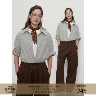 MADE 单穿叠穿复古格子衬衫 25AW 微皱感 双色编织细格纹