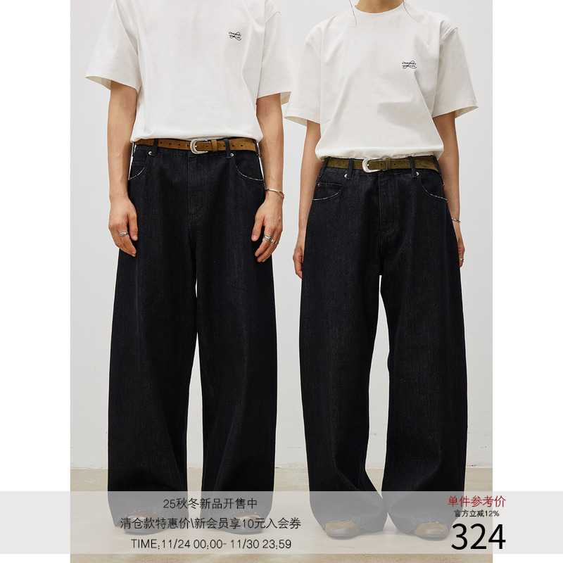 LR MADE 25AW 14oz原色赤耳布 质感原牛 直筒宽松微弯刀牛仔长裤