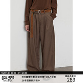 休闲格纹长西裤 可拆卸麂皮双面腰带 复古千鸟格 MADE 25AW