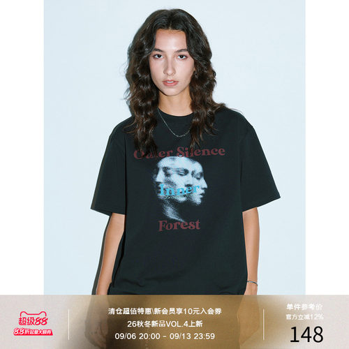 LR MADE 26SS 凉感Sorona® 幻影立体人像图案 圆领短袖印花T恤