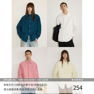 衬衫 LR MADE 60支长绒棉 简约压线 百搭纯色方领长袖