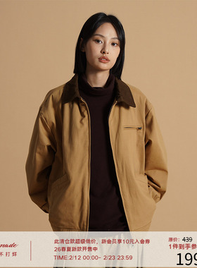 LR MADE 23AW Boxy短宽Cleanfit 日系工装复古夹棉外套底特律夹克