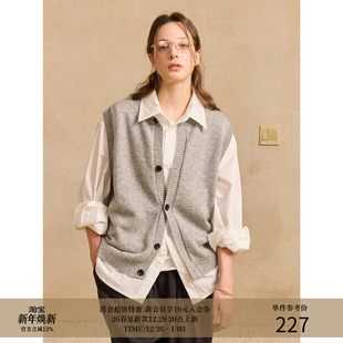 MADE 叠穿开衫 25AW 色织纱线针织 马甲背心 美利奴羊毛混纺