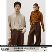 MADE 保暖长袖 25AW 多造型长飘带 不规则领口 高领打底衫 T恤