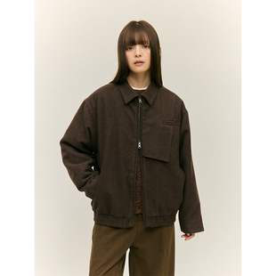 质感重磅毛呢 活片斜压线袋 24AW 复古保暖夹克外套 MADE