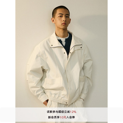LR MADE 复古酵洗 立翻领 挺阔棉感廓形拉链四合扣外套夹克