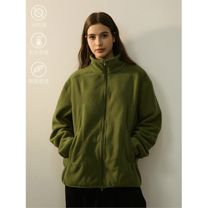 LR MADE 24AW 哈梭线拼接 保暖摇粒绒隔层 休闲拉链运动卫衣外套