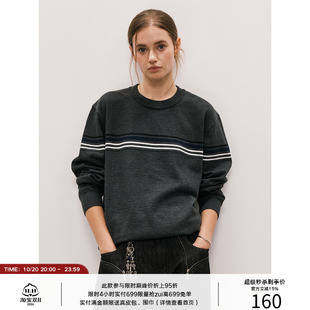 LR MADE 26AW 撞色横细条纹 知性优雅 羊毛针织圆领长袖衫毛衣