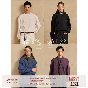 LR MADE 25AW 240G Sorona®定番小logo标语 单穿打底圆领长袖T恤