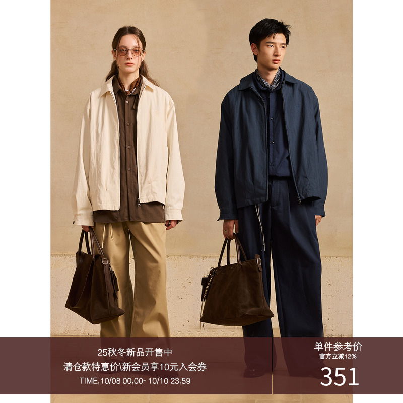 LR MADE 25AW 高密同色刺绣 下摆活褶 简约复古压线行政夹克外套